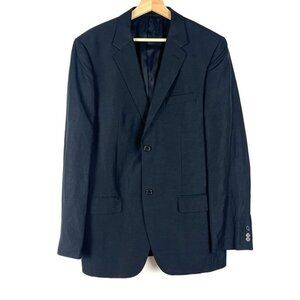 H&M Black Blazer Mens‎ 42L Slim Fit Mulberry Silk Linen Wedding Old Money Preppy